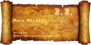 Marx Mirtill névjegykártya